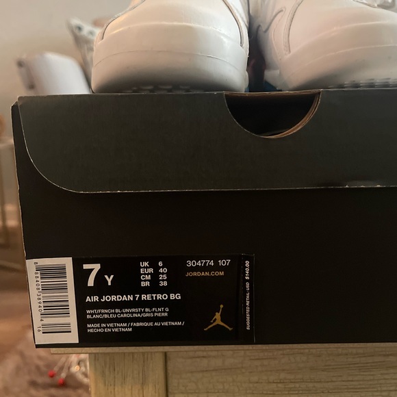 VNDS 2015 Air Jordan Retro VII (7) French Blue - Size 7Y - 100% Authentic - Picture 4 of 6